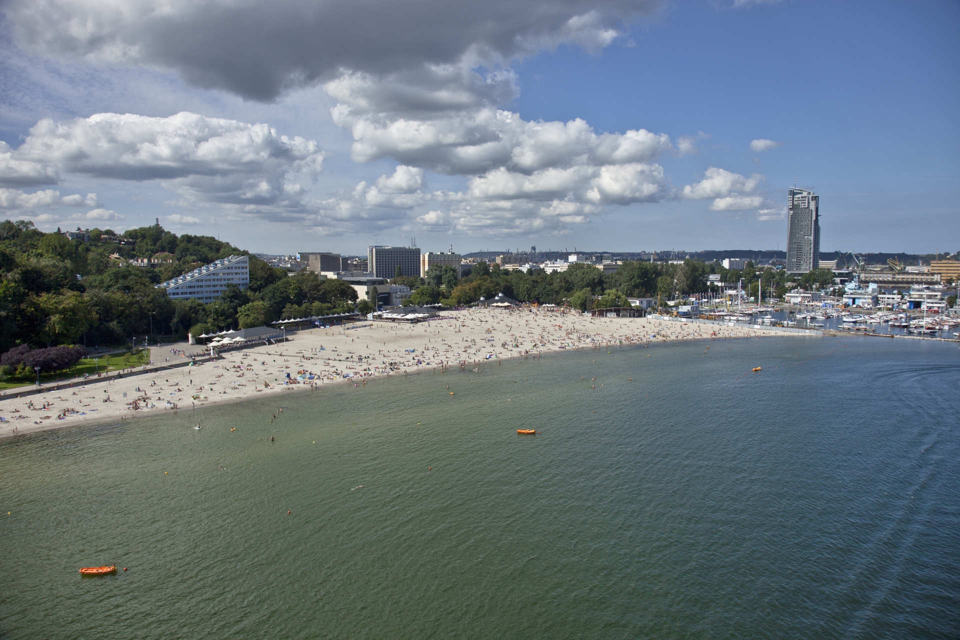 plaża w Gdyni z lotu ptaka