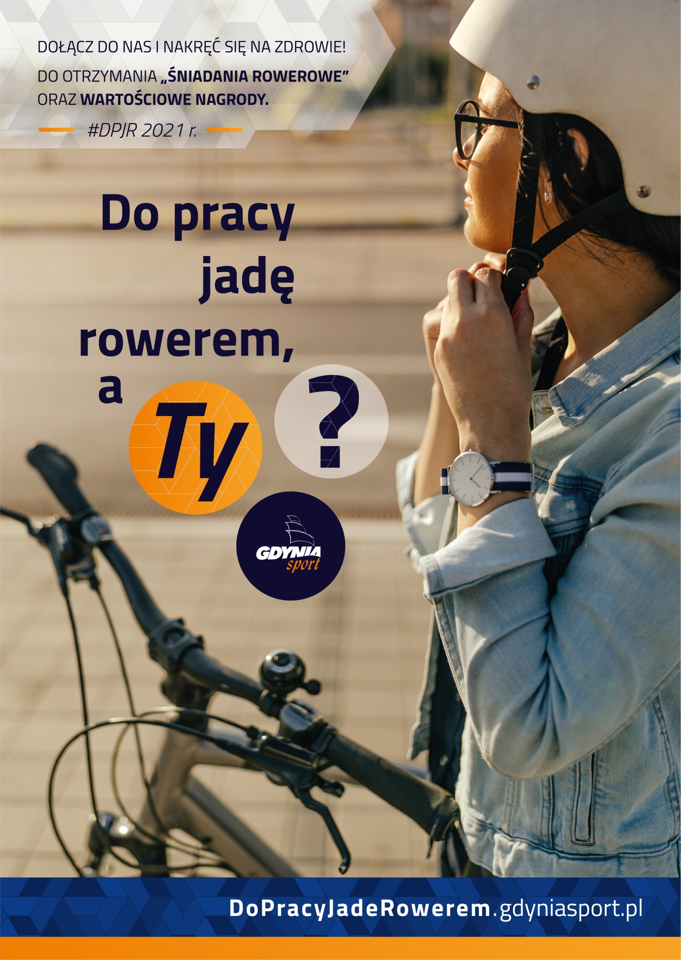 Plakat promujący projekt Do pracy jadę rowerem