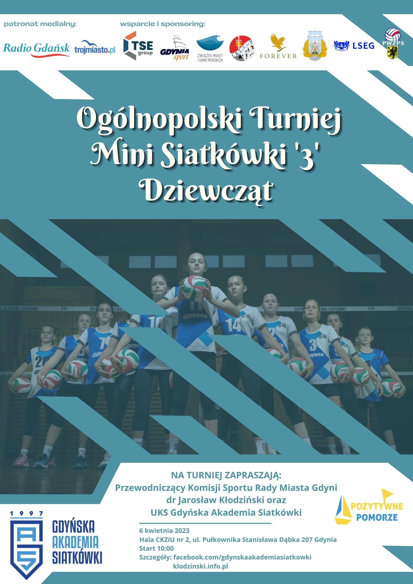 plakat turnieju w kolorach niebieskich