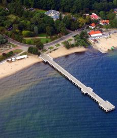 Kąpieliska Gdynia Orłowo widok na molo, morze i plaże