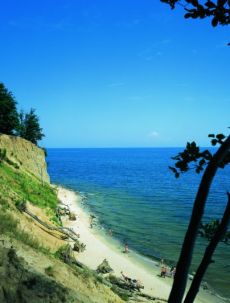 Kąpieliska Gdynia Redłowo widok na klif i morze