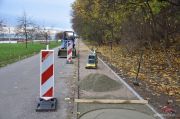 Bieżnia na bulwarze nadmorskim w trakcie budowy