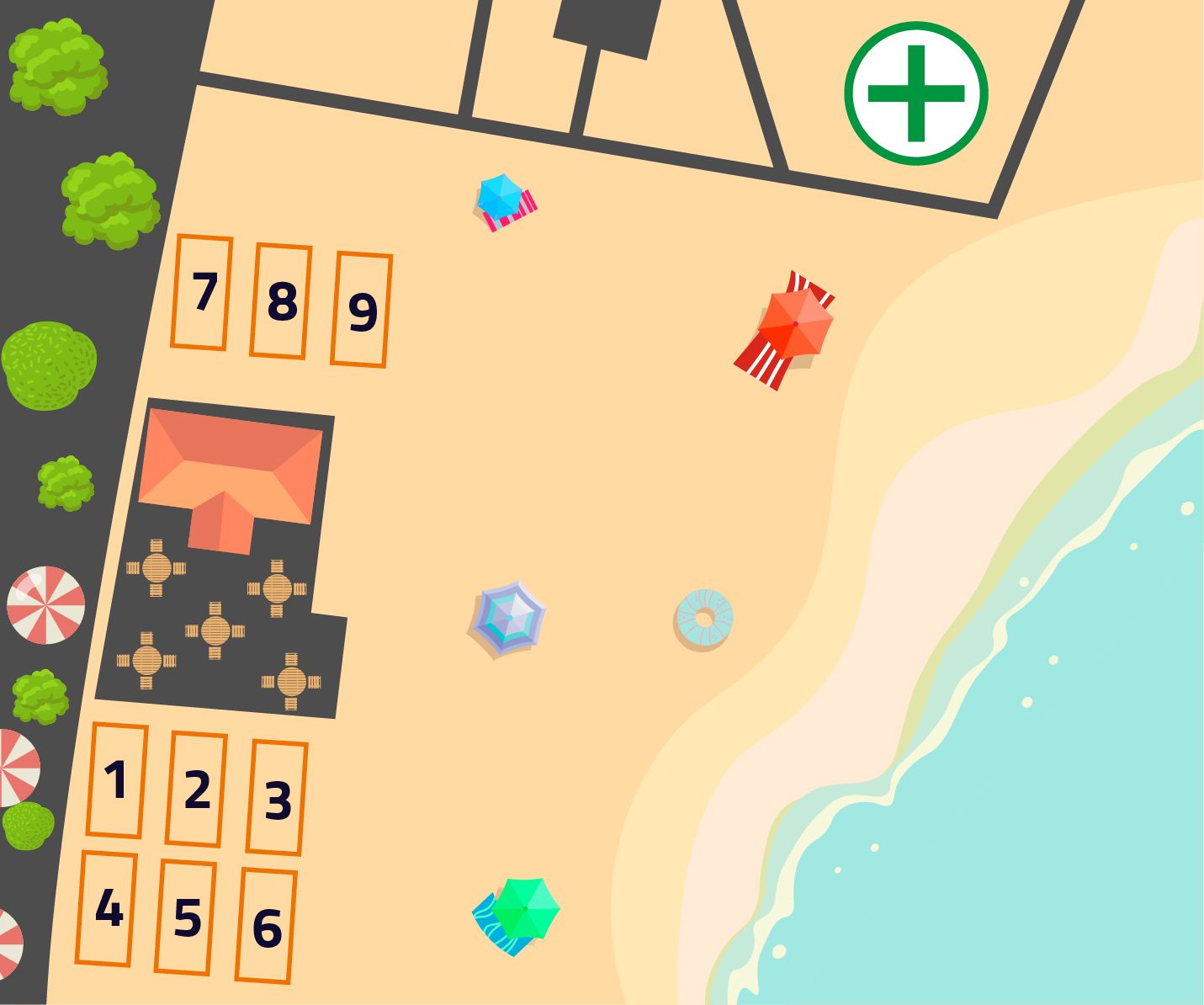 plan boisk na plaży Gdynia Śródmieście (mapka)