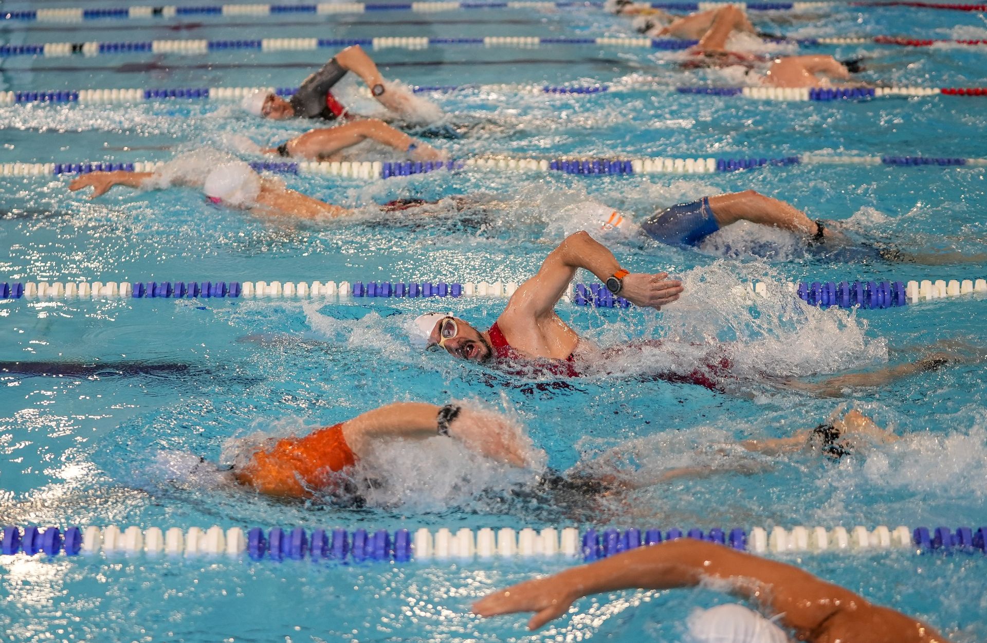 Pływacy podczas zawodów 