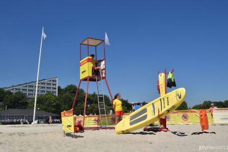 Ratownicy wodni na plaży Gdynia Śródmieście